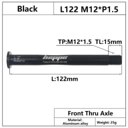 HEPPE Bike Thru Axle Front Fork Shaft Skewers 12x100/110 Rear Hub Thru Axle 12x142/148 M12xP1.0/1.25/1.5/1.75 Bike Quick Release