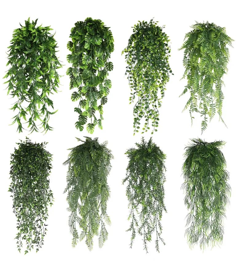 Persian Fern Leaves Vines Home Room Decor Hanging Artificial Plant Plastic Leaf Grass Wedding Party Wall Balcony Decoration