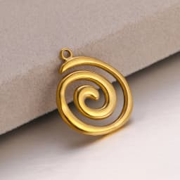 3PCS Stainless Steel Gold Color Round Vortex Charms Spiral Swirl Pendant For DIY Necklaces Earrings Jewelry Accessories Supplies