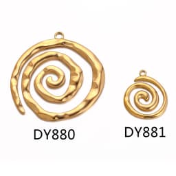 3PCS Stainless Steel Gold Color Round Vortex Charms Spiral Swirl Pendant For DIY Necklaces Earrings Jewelry Accessories Supplies