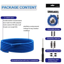 1 Pair No Tie Shoelaces For Sneakers Elastic Shoelace Metal Spring Lock Man And Woman Shoe Accessories Lazy Shoe Laces 100cm
