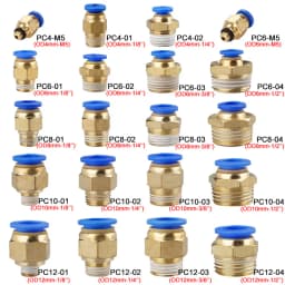 20/50PCS Pneumatic Air Connector Fitting PC 4mm 6mm 8mm 10mm 12mm Thread 1/8" 1/4" 3/8" 1/2" Hose Fittings Pipe Quick Connectors