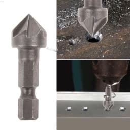 90 Degree Countersink Drill Chamfer Bit 1/4" Hex Shank Carpentry Woodworking Angle Point Bevel Cutting Cutter Remove Bur