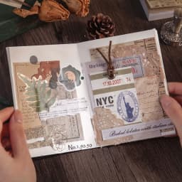 JIANQI 50 pcs Scrapbooking Adhesive Diy Stickers Vintage INS Stickers Book for Decorative Diary Album Junk Journal Supplies