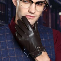 Winter Autumn Genuine Leather Gloves Men Sheepskin Warm High Quality Windproof Business Male Guantes Touch Screen Driving Mitten