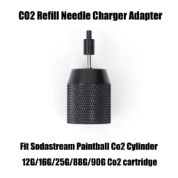 CO2 Refill Needle Charger Adapter Adaptor Fit Paintball Tank, 3/8-24UNF Cartridge, 88G CO2 Cartridge, Soda CO2 Cylinder