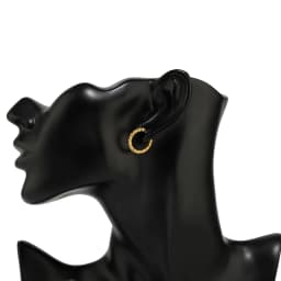 6pcs Stainless Steel Round Embossing Ear Rings PVD Gold Plated Korean Earrings Hoops Earring for Women Female Girls Metal Luxury