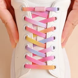 1Pair No Tie Shoe Laces Colorful Buckle Shoelaces Pearl Light Colorful Fashion Without Ties Elastic Laces Sneaker Kids Adult