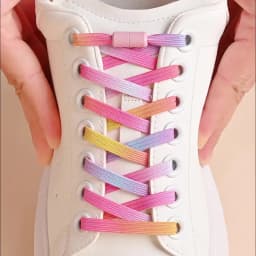 1Pair No Tie Shoe Laces Colorful Buckle Shoelaces Pearl Light Colorful Fashion Without Ties Elastic Laces Sneaker Kids Adult