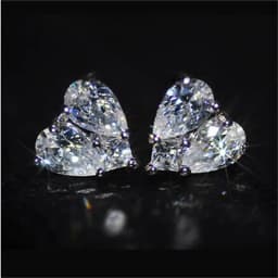 Huitan New Trendy Heart Stud Earrings for Bridal Wedding Engagement Silver Color Aesthetic Earrings High Quality Women's Jewelry
