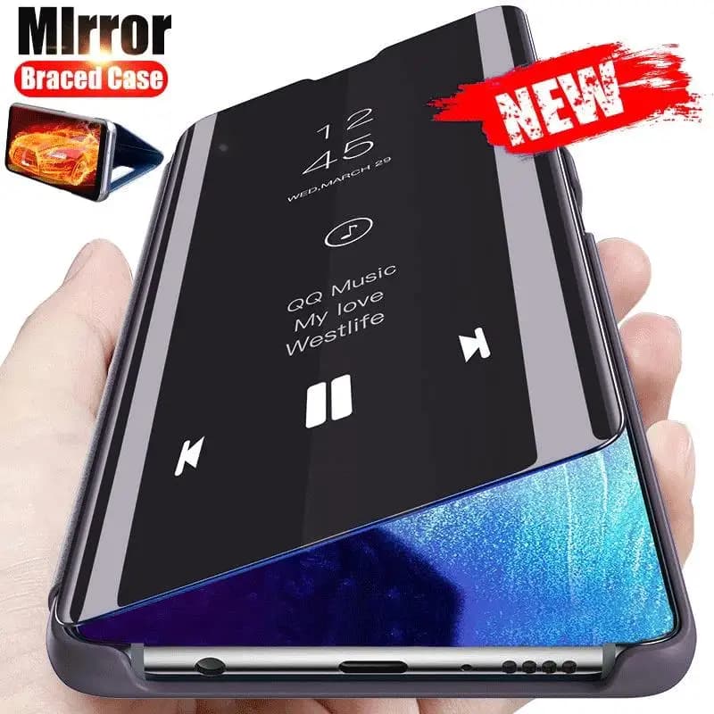Luxury Electroplating Mirror Clear View Smart Flip Case For Samsung Galaxy Note 10 Lite M60S Note 10 Plus Hard Cover