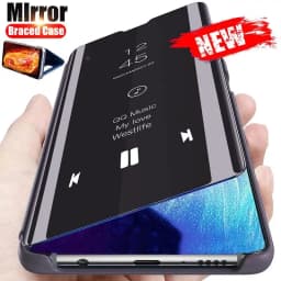Luxury Electroplating Mirror Clear View Smart Flip Case For Samsung Galaxy Note 10 Lite M60S Note 10 Plus Hard Cover