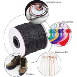 1.5mm 100 Yards Black Nylon Cord Wind Chime Cord Replacement Braided Lift Shade Blind String for Windows Roman Rollers Repair