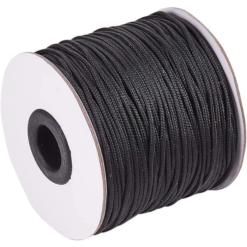 1.5mm 100 Yards Black Nylon Cord Wind Chime Cord Replacement Braided Lift Shade Blind String for Windows Roman Rollers Repair