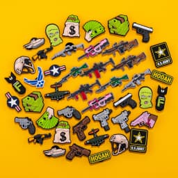 1pcs PVC Guns Charms Tanks Aircraft Missiles Shoe Charms for Sneakers Pin Accessories Dollar Shoe Decorations Buckle Pendant