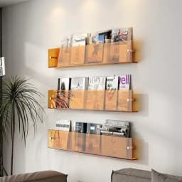 1pcs INS Transparent Acrylic Wall Decoration Magazine Storage Rack Children's Picture Book Newspapers Records Wall Mounted Shef