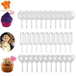 50/100pcs 4ml Cupcake Pipettes Plastic Squeeze Dropper Liquid Transfer Pipettes Macaron Stuffed Dispenser for Cupcakes Dessert