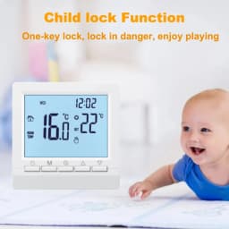 MINCO HEAT Programmable Gas Boiler Heating Temperature Regulator Hand Controller AA Battery Thermostat with Kid Lock