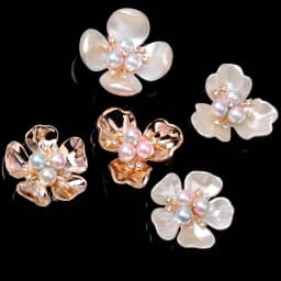 10Pcs Quality Alloy Rhinestone Shell Pearl Flower Buttons Heart Jewelry Accessories Bride Bouquet DIY Bag Hair Crafts Material