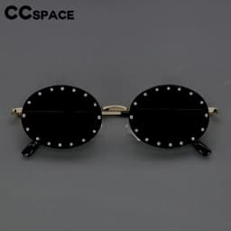 46127 Luxury Diamond Frame Sunglasses Women Fashion Small Size Oval Sunshade Vintage Protection Shades Uv400