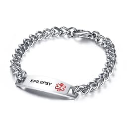Surgical Stainless Steel Chain Medical Alert ID Bracelets Type 2 Diabetes Medical Bracelet for Women and Men