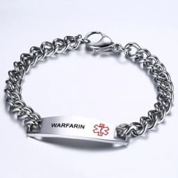 Surgical Stainless Steel Chain Medical Alert ID Bracelets Type 2 Diabetes Medical Bracelet for Women and Men