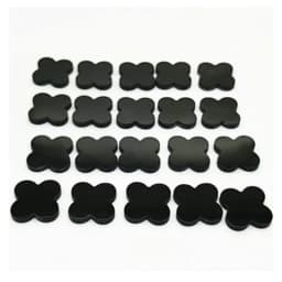Clover Black Agates Cabochons Stone Flat Cabochon CABs 6mm 8mm 10mm 12mm 16mm 18mm 20mm DIY Jewelry Making Accessories 5PCS/lot