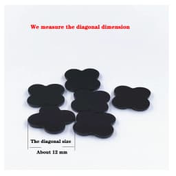 Clover Black Agates Cabochons Stone Flat Cabochon CABs 6mm 8mm 10mm 12mm 16mm 18mm 20mm DIY Jewelry Making Accessories 5PCS/lot