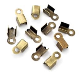 200pcs/lot Cove Clasps Cord End Caps String Ribbon Leather Clip Tip Fold Crimp Bead Connectors For DIY Jewelry Making Supplies