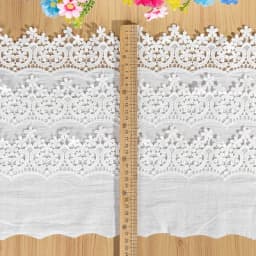 1Yd/lot 22cm wide white black embroidery cotton lace handmade clothing skirt sofa DIY decorative fabric