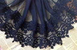 1Yd/lot 22cm wide white black embroidery cotton lace handmade clothing skirt sofa DIY decorative fabric