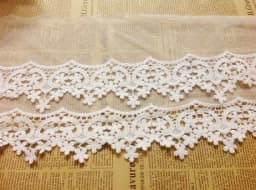 1Yd/lot 22cm wide white black embroidery cotton lace handmade clothing skirt sofa DIY decorative fabric