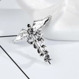 Crystal Caduceus Pins Badge Brooches Lapel Pin Medicine Symbol Jewelry Gifts For Nurse Doctor Medical Students Brooch Pins 1Pc