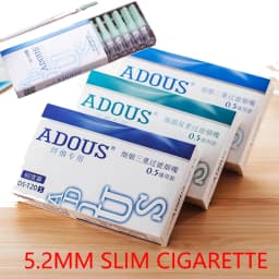 60 Pcs/Lots Food-Grade Plastic 5.2 mm Slim Woman Disposable Cigarette Puffs Holder Triple Filter Mouthpiece lip