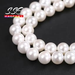 High quality Natural White Shell Pearl Round Loose Beads 2 3 4 5 6 8 10 12 14 16MM For Jewelry Making Choker Making Diy Bracelet