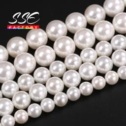 High quality Natural White Shell Pearl Round Loose Beads 2 3 4 5 6 8 10 12 14 16MM For Jewelry Making Choker Making Diy Bracelet