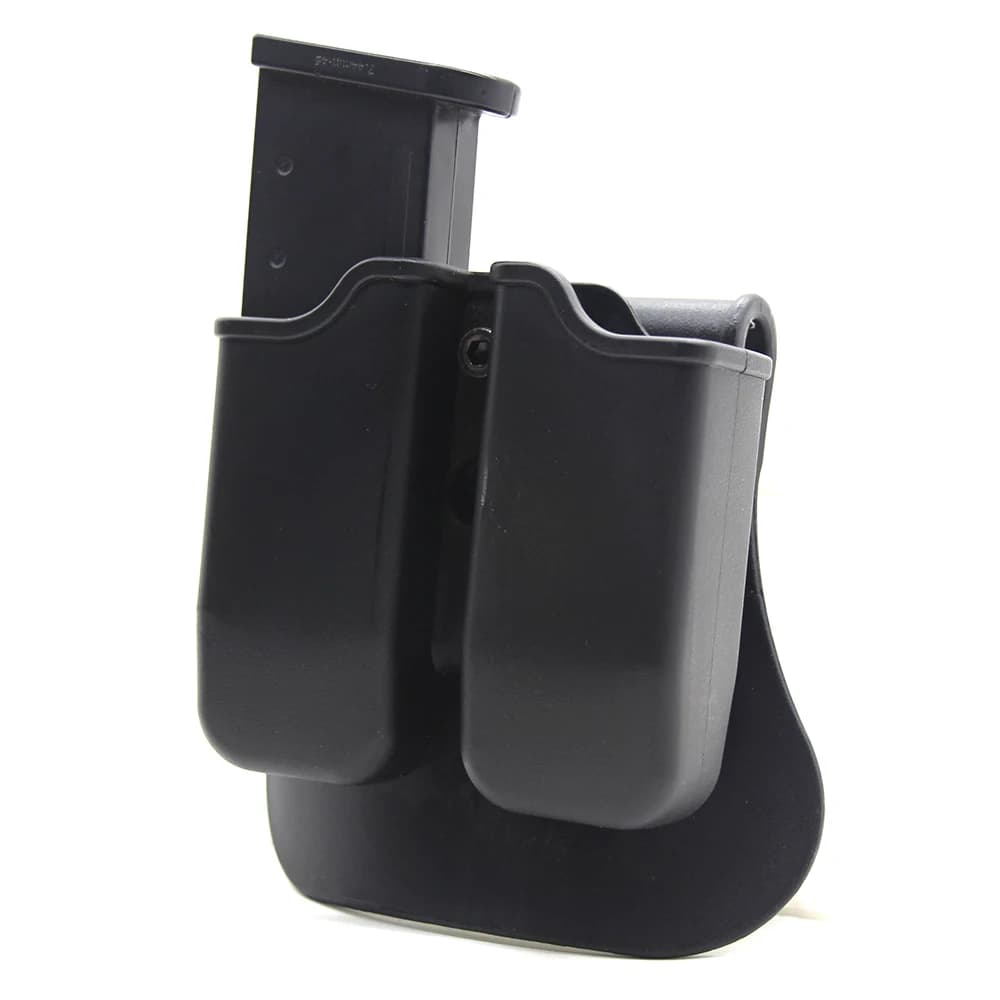 Tactical Pistol Double Magazine Pouch 9mm Mag Holder Carrier for Glock 17 19,Beretta M9 92,9mm .40 Cal airsoft hunting accessory