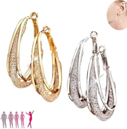 Lymphatic Drainage Slimming Hoop Earring Flysmus Halolux Lymphvity Magnetotherapy Germanium Earrings Acupuncture Therapy Earring