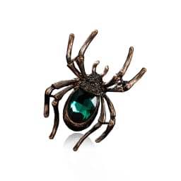 Green classic spider insect brooch crystal brooch fashion men and women banquet gift jewelry