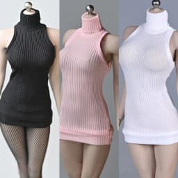 1/6 Scale Female High Collar Sleeveless Sweater Dress Clothes Model Fit 12'' PH TBL Soldier Action Figure Body Dolls