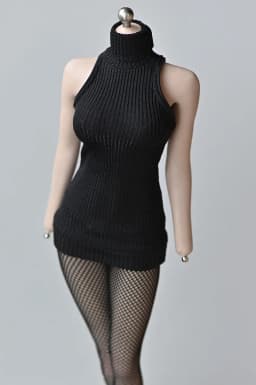 1/6 Scale Female High Collar Sleeveless Sweater Dress Clothes Model Fit 12'' PH TBL Soldier Action Figure Body Dolls