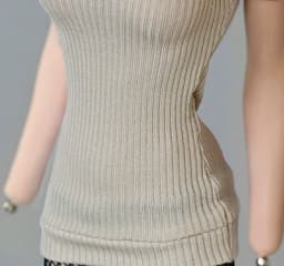1/6 Scale Female High Collar Sleeveless Sweater Dress Clothes Model Fit 12'' PH TBL Soldier Action Figure Body Dolls