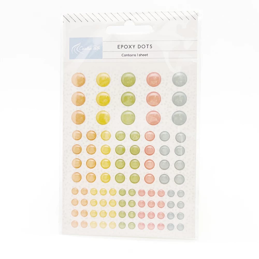 Creative Path Small Glitter Scrapbooking Enamel Dot Stickers Colored Epoxy Resin Round Journaling Mini Stickers For DIY Crafting