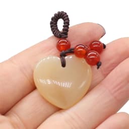 Natural Stone Keychain Charms Heart Red Agates Amethysts Opal Pendants for Jewelry Making Necklace Keychain Gift