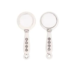 20 X Mini Magnifying Glass Silver Color Charms Pendants for DIY Jewelry Making Accessories 32x12mm