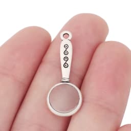 20 X Mini Magnifying Glass Silver Color Charms Pendants for DIY Jewelry Making Accessories 32x12mm