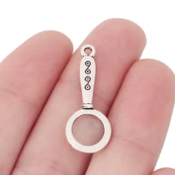 20 X Mini Magnifying Glass Silver Color Charms Pendants for DIY Jewelry Making Accessories 32x12mm