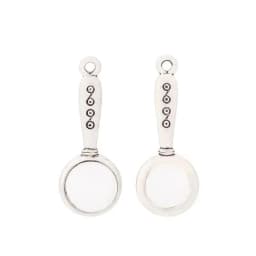 20 X Mini Magnifying Glass Silver Color Charms Pendants for DIY Jewelry Making Accessories 32x12mm