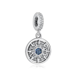 New Original 925 Sterling Silver Charms Star Moon Blue Crystal Glass Beads Fit Brand Bracelets Necklaces Jewelry For Women
