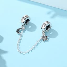 New Original 925 Sterling Silver Charms Star Moon Blue Crystal Glass Beads Fit Brand Bracelets Necklaces Jewelry For Women